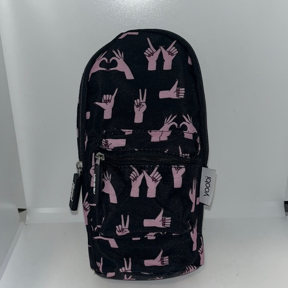 Yoobi Other - Yoobi Backpack Pencil Case ASL Hands Sign Language Brushes Cosmetics Etc.